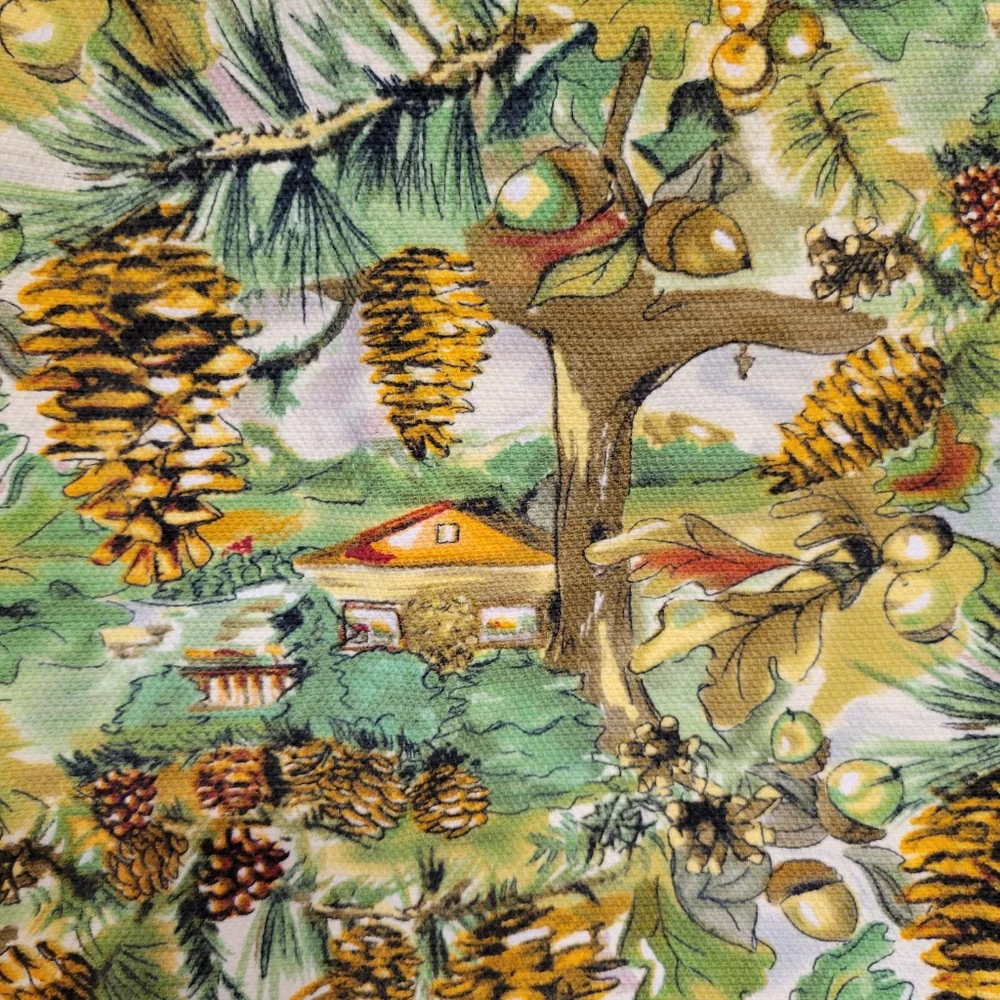 Vintage Woodland Scene Kitchen Linen ~ Towel or Tapestry ~ Nature ~ Pretty